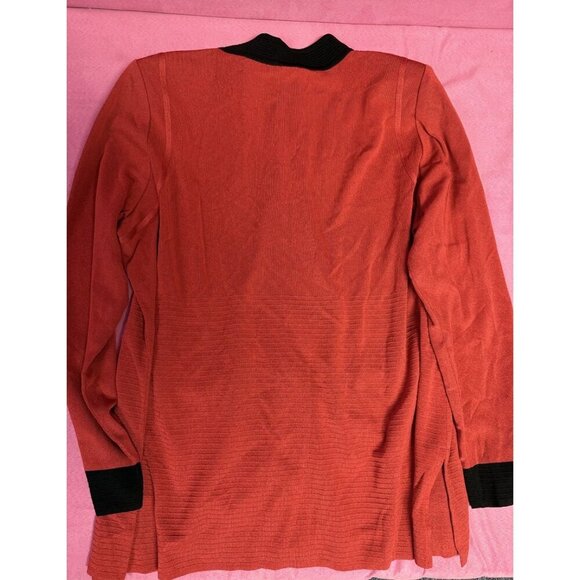 Exclusively Misook Women's High Collar Acrylic Knit Zip Blazer Red Size 1X Plus - Picture 6 of 6